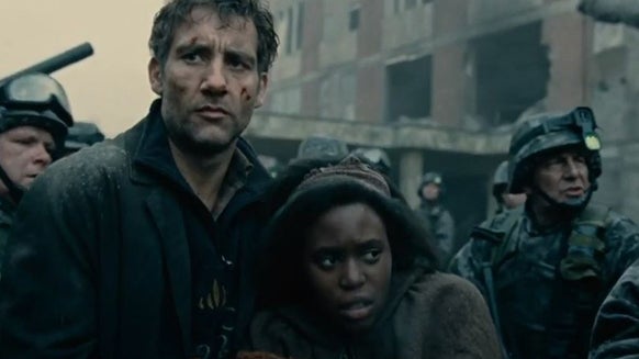 Theo (Clive Owen) and Kee (Clare-Hope Ashitey) in Children of Men (2006)